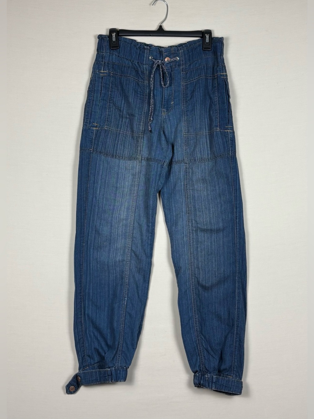 Free People We The Free Drawstring Utility Jogger Jeans Denim Pants Small